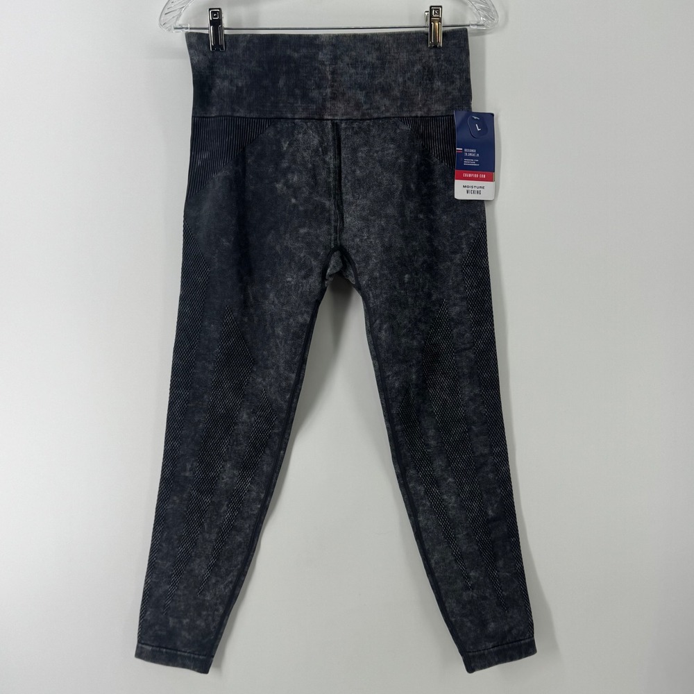 Champion Womens Gray Acid Wash Seamless High Rise Leggings Large AL5643